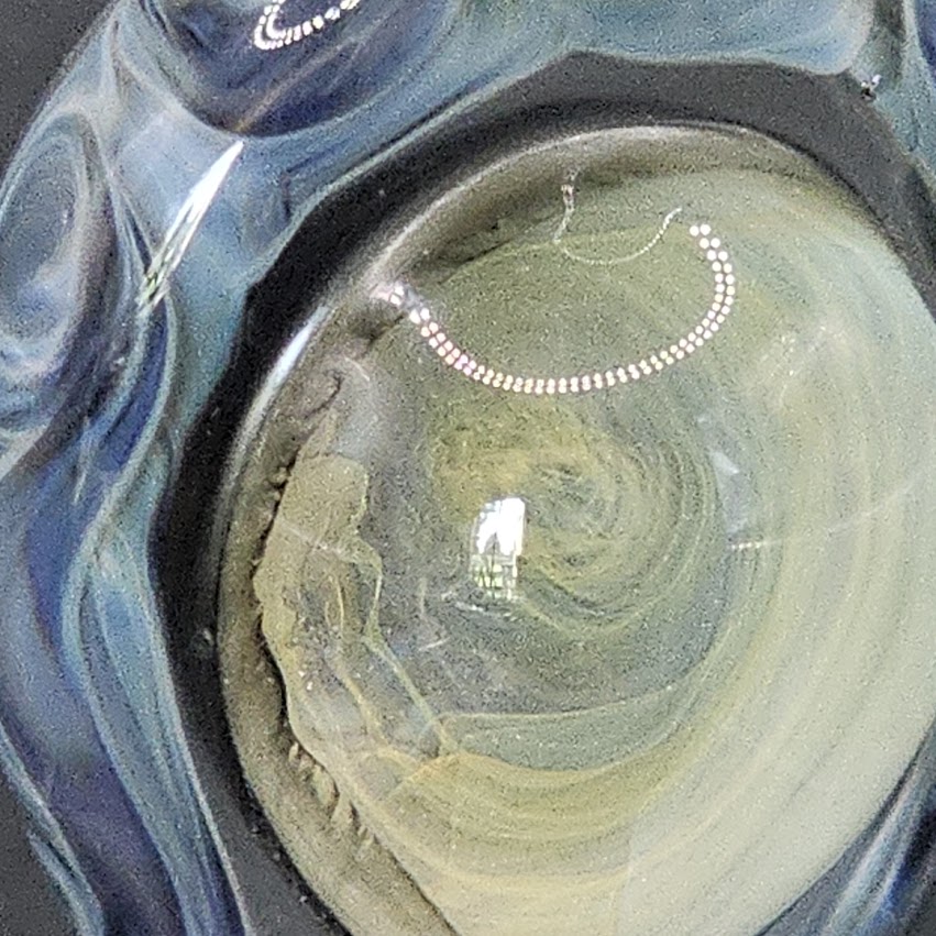 The Gilded Pinwheel of Solara — Lensed Floating Disc Pendant (Gold/Silver Fumed, Pinwheel Wrap)